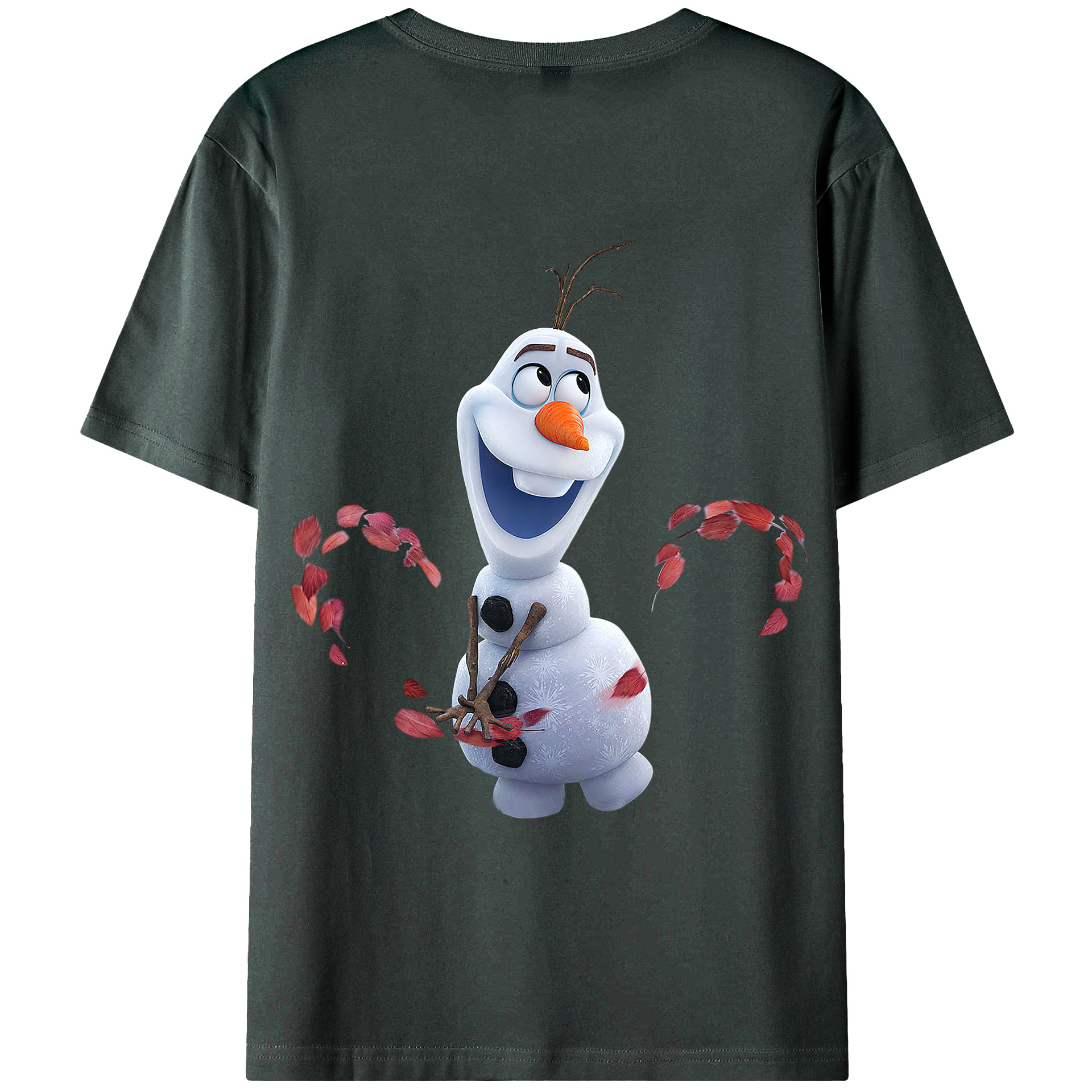 （画像用） アナと雪の女王 アンナ エルサ Frozen Anna Elsa 綿100％ メンズ半袖Tシャツ（バックプリント） 通気性